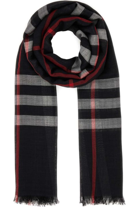 Scarves for Men Burberry Embroidered Wool Blend Scarf