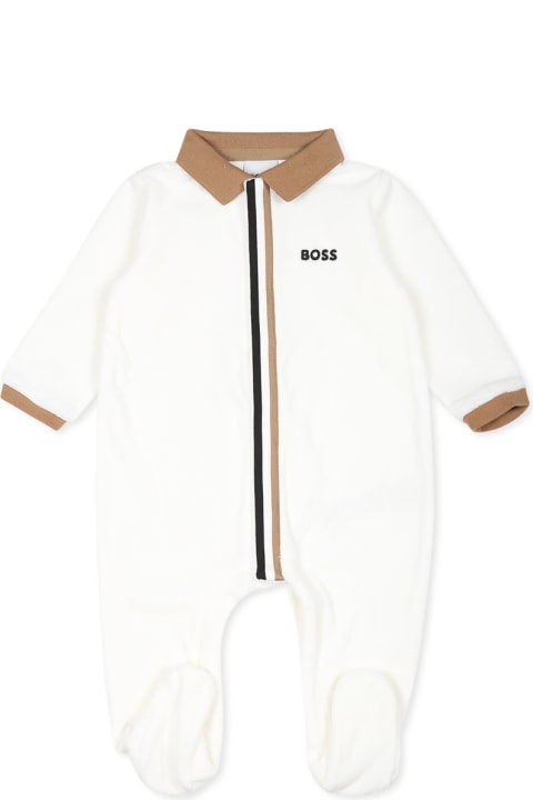Homeware Hugo Boss Ivory Babygrow For Baby Boy With Logo