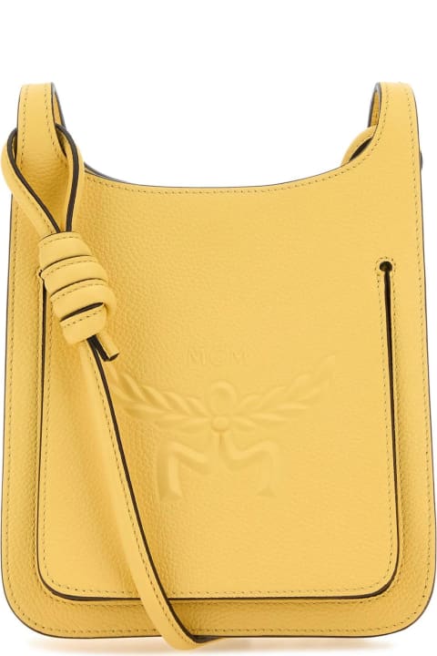 ウィメンズ MCMのバッグ MCM Yellow Leather Mini Himmel Hobo Crossbody Bag