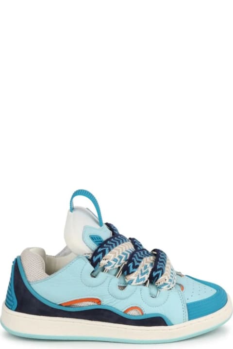 Aquamarine Leather Curb Sneakers