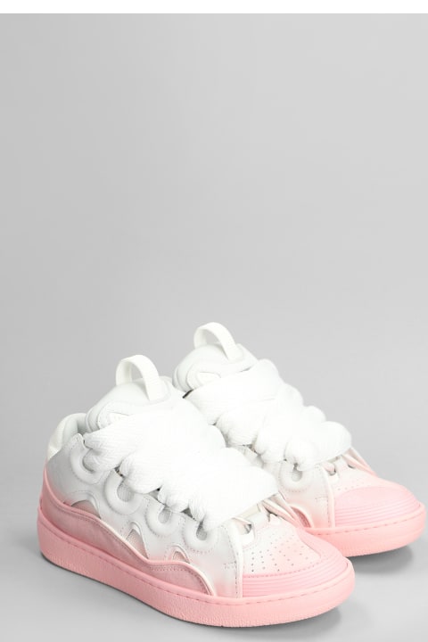 Lanvin for Women Lanvin Curb Sneakers In Rose-pink Leather
