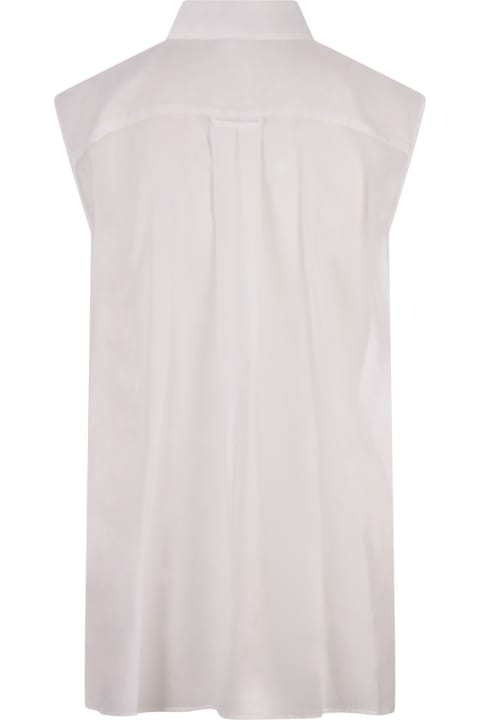Aspesi for Women Aspesi White Cotton And Silk Sleeveless Shirt