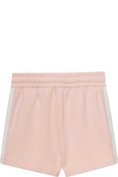 Light Pink Shorts With Logo Band In Cotton Girl