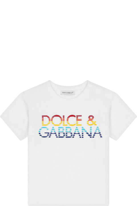 Topwear for Baby Boys Dolce & Gabbana Logo Print Jersey T-shirt
