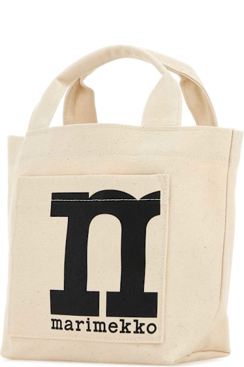 Marimekko Totes for Women Marimekko Melange Sand Canvas Shopping Bag