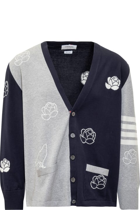 Thom Browne Sweaters for Men Thom Browne Cotton Birds And Flowers Cardigan