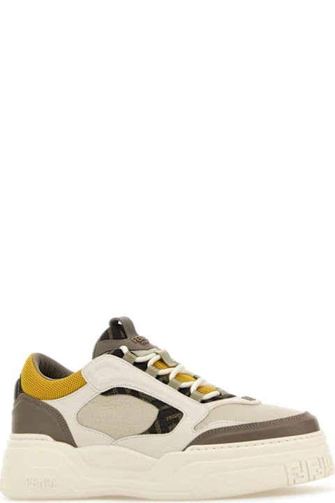 Sale for Men Fendi Multicolor Leather And Canvas Fendi Force Sneakers