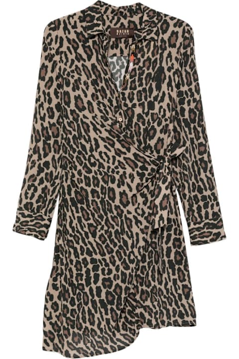 Bazar Deluxe for Men Bazar Deluxe Leopard Print Midi Dress