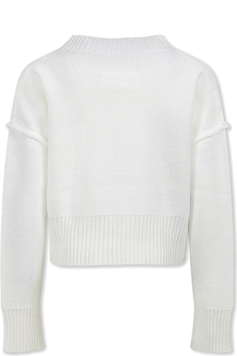 MM6 Maison Margiela Sweaters & Sweatshirts for Girls MM6 Maison Margiela White Cropped Sweater For Girl With Logo