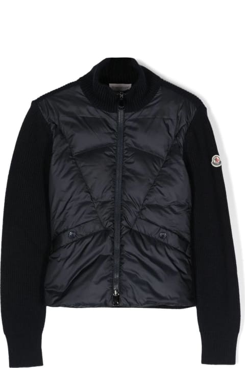 Sale for Baby Boys Moncler Navy Blue Virgin Wool Jacket