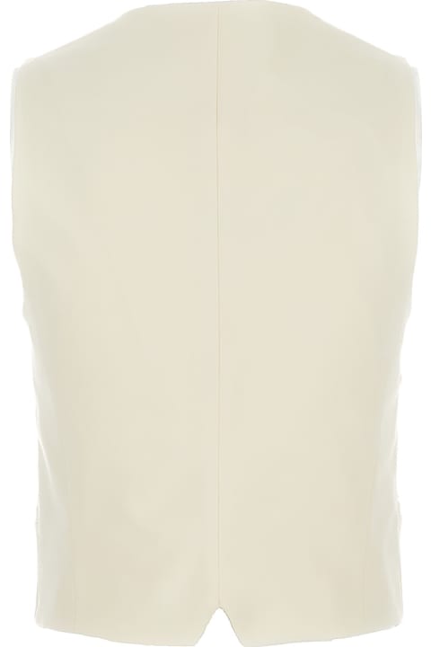 PT Torino Coats & Jackets for Women PT Torino Cream White Single-breasted Vest In Wool Man