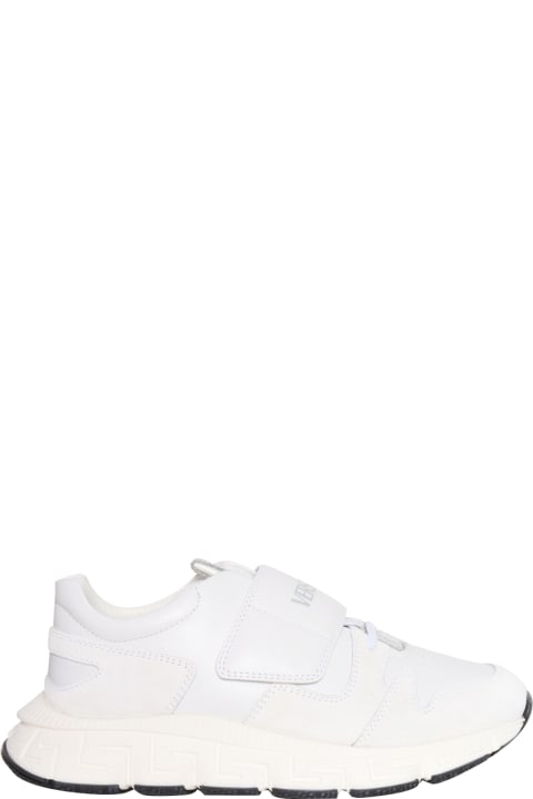 Versace Shoes for Girls Versace White Leather Sneakers