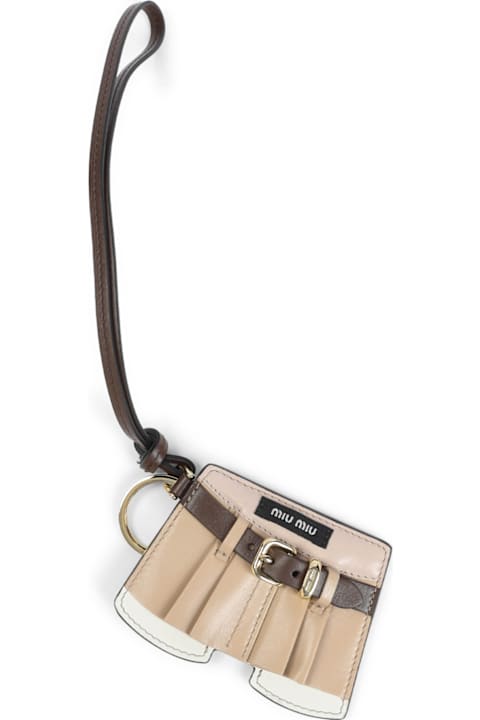 Keyrings for Women Miu Miu Lamb Leather Trick