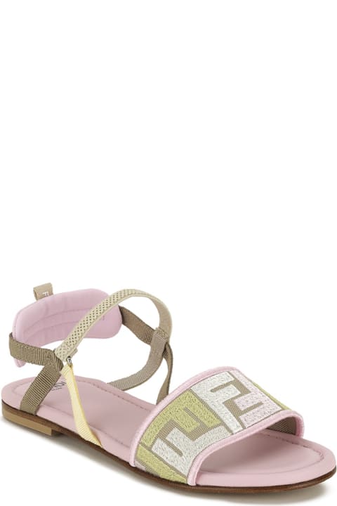 Shoes for Baby Girls Fendi Pink Ff Sandals