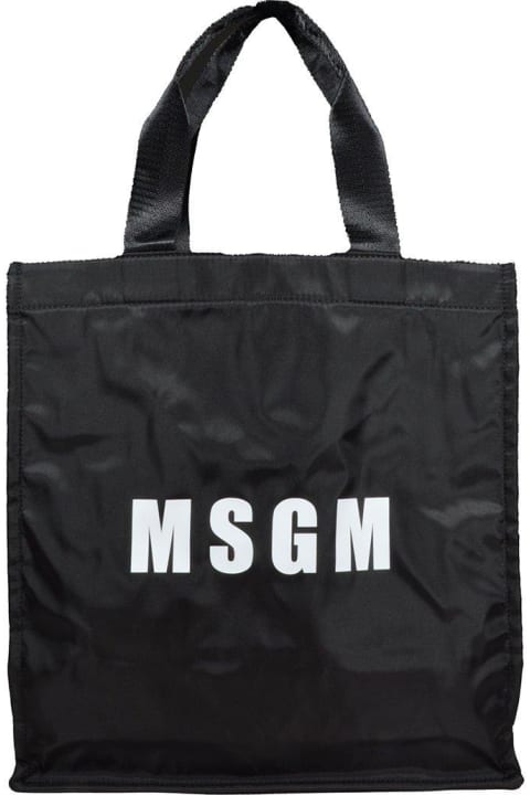 MSGM Totes for Men MSGM Logo Printed Top Handle Bag