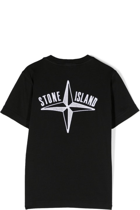 Stone Island Junior T-Shirts & Polo Shirts for Boys Stone Island Junior Stone Island Kids T-shirts And Polos Black