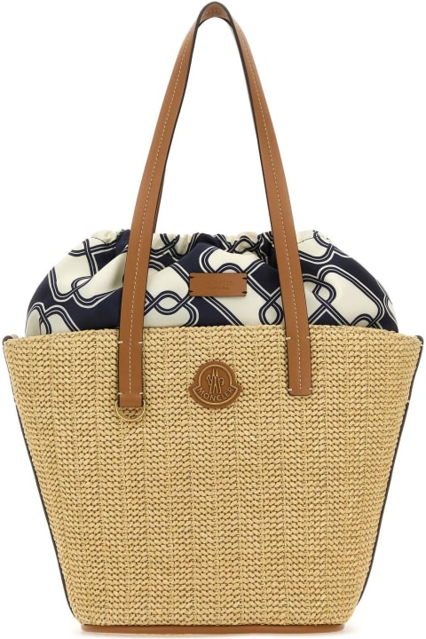 Moncler Totes for Women Moncler Raffia Small Hubba Shopping Bag