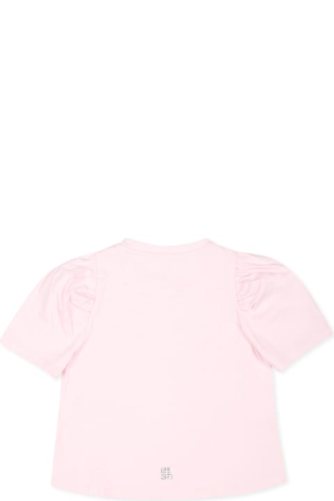 Topwear for Baby Boys Givenchy Pink T-shirt For Baby Girl With Logo