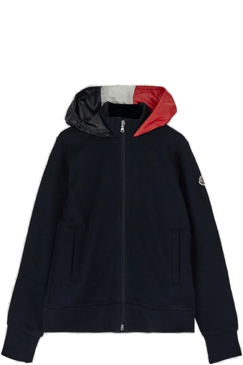 Moncler Sweaters & Sweatshirts for Boys Moncler Logo Patch Zip-up Hoodie