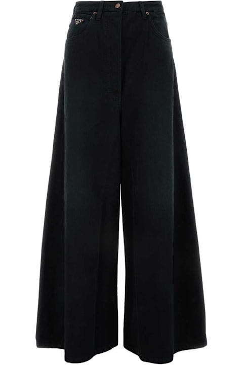 Prada Jeans for Women Prada Black Denim Wide-leg Jeans