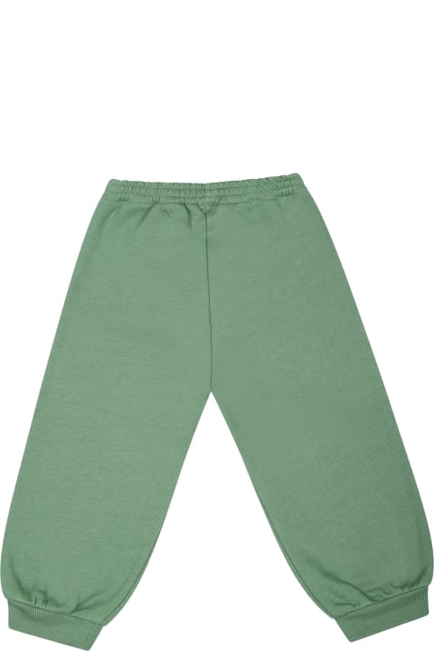 ベビーガールズ ボトムス Gucci Green Trousers For Babykids With Logo Gucci 1921