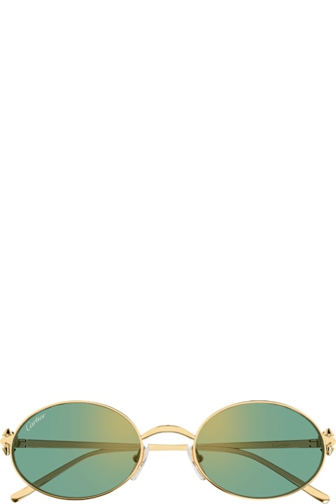 Cartier Eyewear for Kids Cartier Eyewear Cartier Ct0644s Clash De Cartier 004 Gold Green Sunglasses