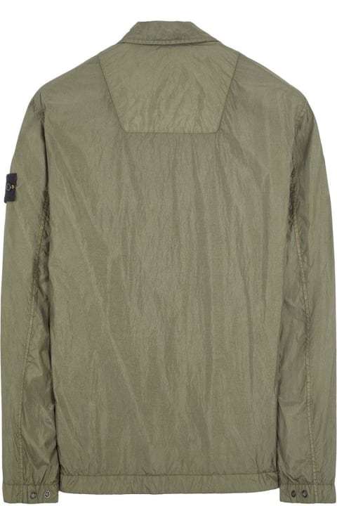 Coats & Jackets for Men Stone Island Crinkle Reps Zipped Shirt Jacket