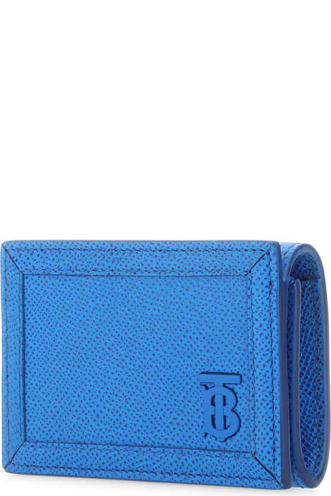 Accessories for Men Burberry Turquoise Leather Card Holder