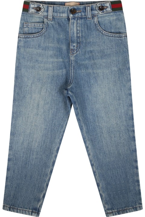 Blue Jeans For Baby Boy With Web Detail