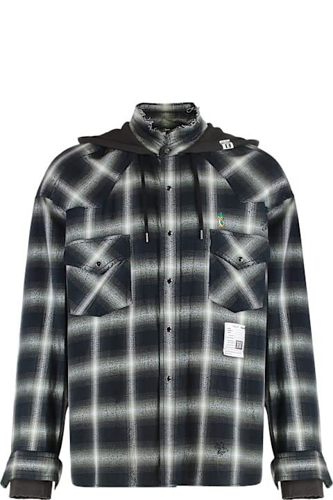 Mihara Yasuhiro for Kids Mihara Yasuhiro Checked Shirt With Hood