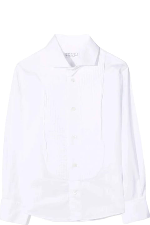 Brunello Cucinelli Shirts for Boys Brunello Cucinelli White Shirt Boy