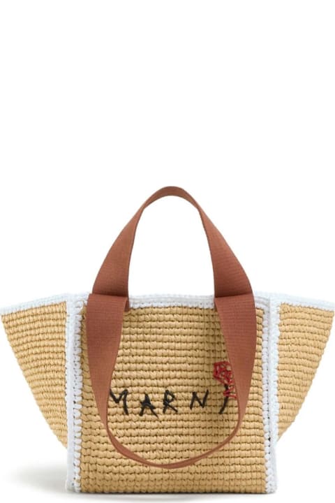 Fashion for Women Marni Raffia Effect Macramé Knitted Sillo Shopping Bag