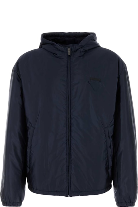 Prada for Kids Prada Navy Blue Re-nylon Padded Jacket