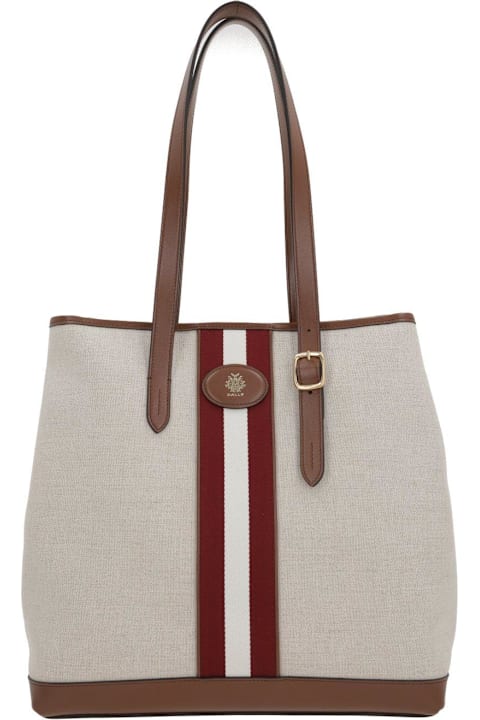 Bally Bags for Women Bally Logo Patch Striped Top Handle Bag