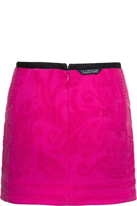 Skirts for Women Marine Serre Fuchsia Miniskirt With All-over Jacquard Motif In Cotton Woman