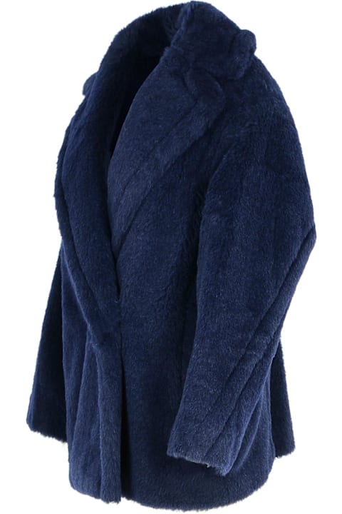 Max Mara for Women Max Mara 'olga' Blue Alpaca Blend Coat