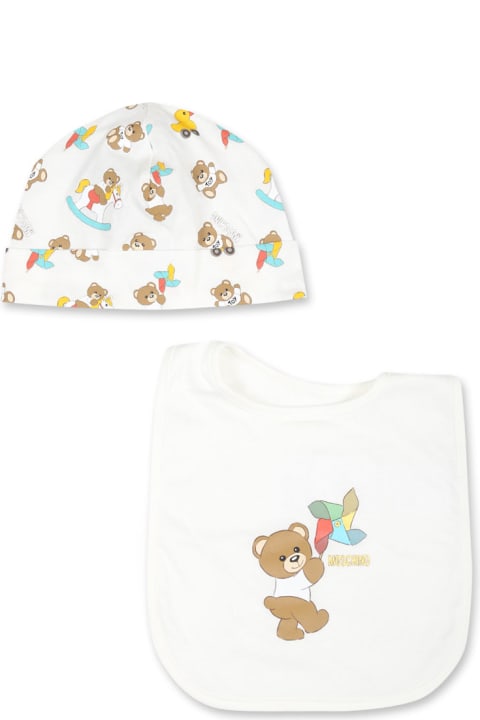 Homeware Moschino Ivory Accessory Set For Babykids With Teddy Bear