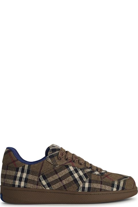Burberry Sneakers for Men Burberry 'terrace' Green Polyester Blend Sneakers