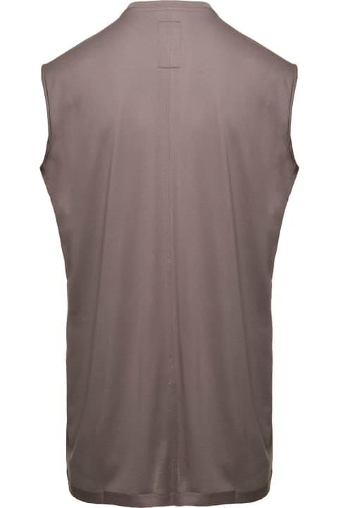 Rick Owens x Champion for Men Rick Owens x Champion 'tarp T' Grey Sleeveless Top With Small Pentagram Embroidery In Cotton Man