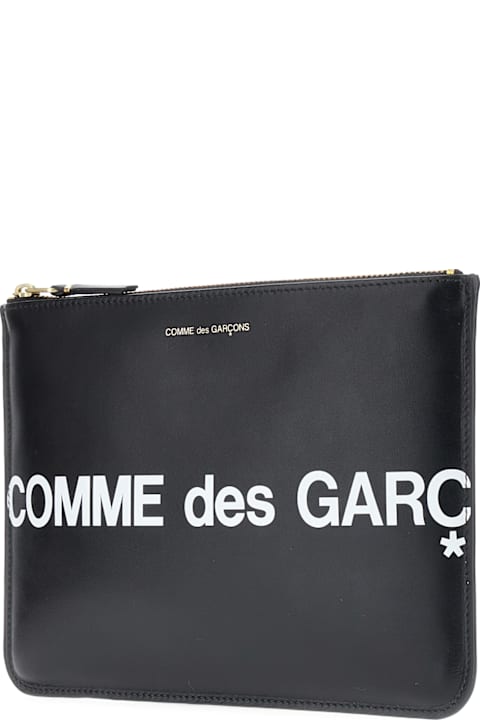 Comme des Garçons Wallet Clutches for Women Comme des Garçons Wallet Black Leather Pouch