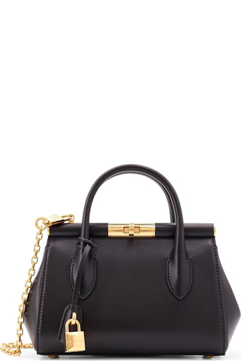 Homeware Dolce 
Gabbana Marlene Leather Handbag With Logo Print