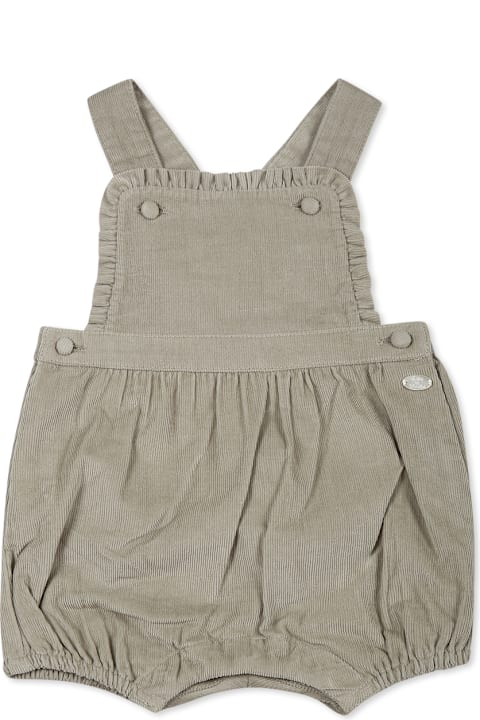 Tartine et Chocolat for Kids Tartine et Chocolat Green Dungarees For Baby Girl Wiht Logo