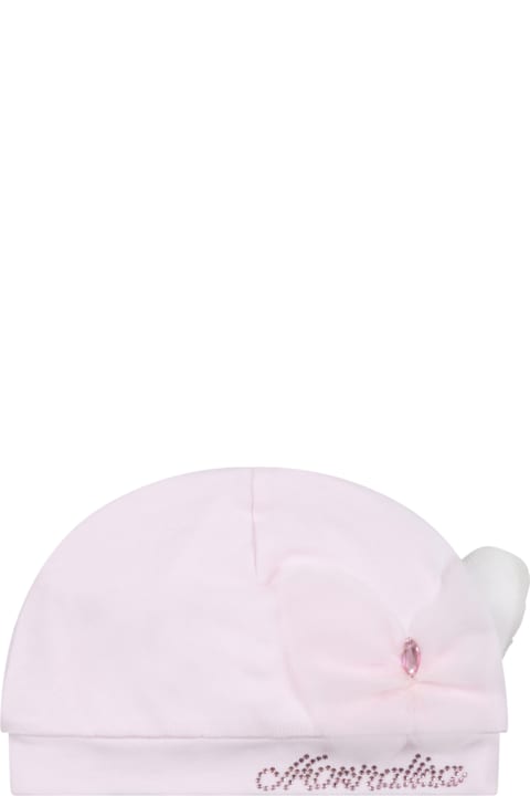 Pink Hat For Baby Girl With Butterfly