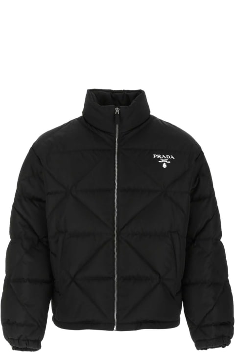 Coats & Jackets for Men Prada Black Re-nylon Down Jacket