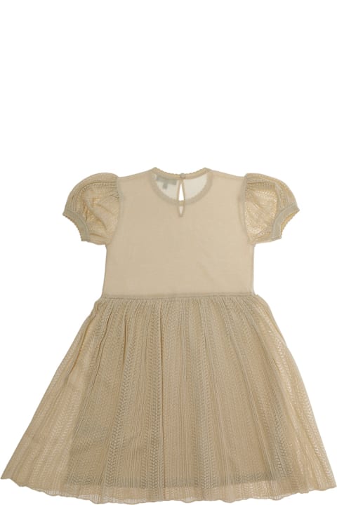 Homeware Emporio Armani Beige Dress With Round Neck And Flared Skirt In Fabric Girl