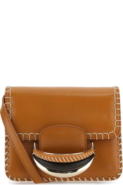 Shoulder Bags for Women Chloé Brown Leather Kattie Clutch