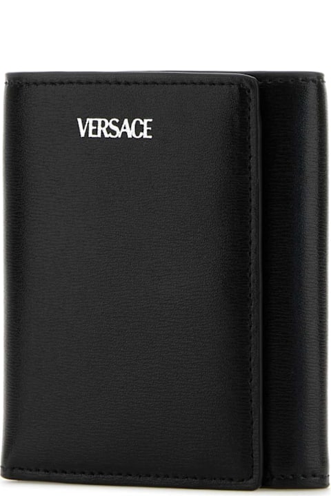 Wallets for Men Versace Black Leather Wallet