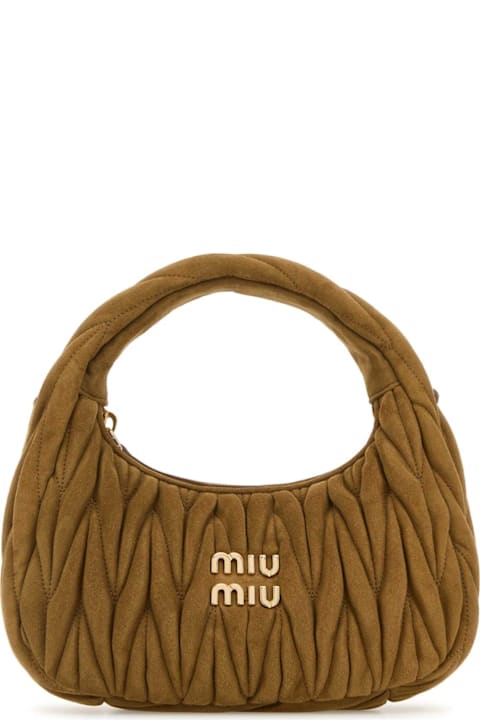 Miu Miu Khaki Suede Handbag