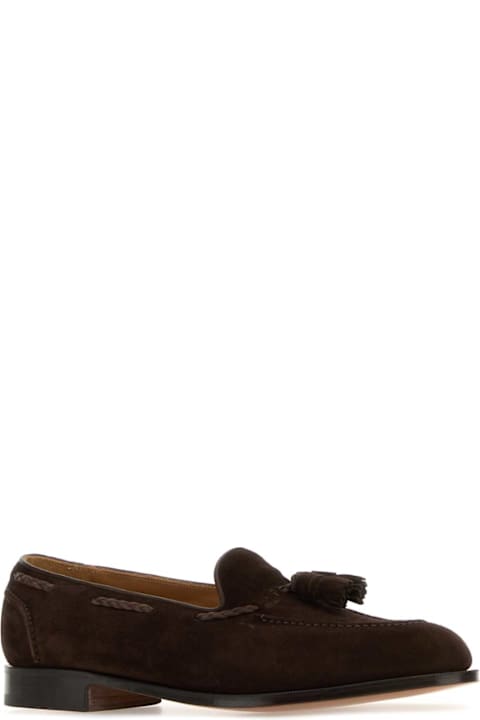 Edward Green for Kids Edward Green Chocolate Suede Belgravia Loafers