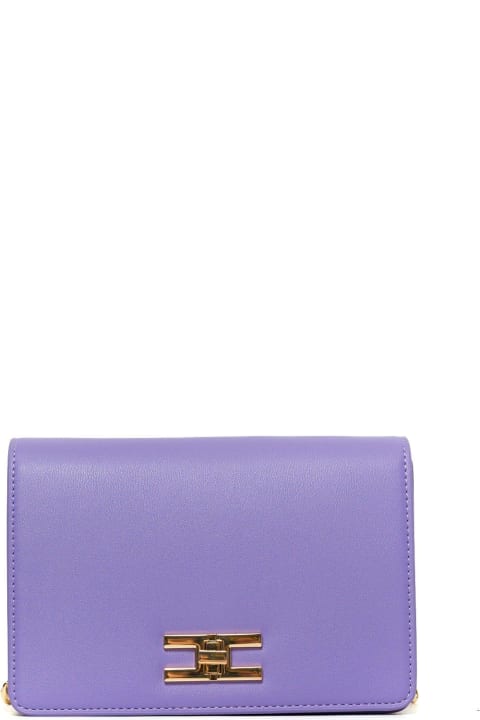 Clutches for Women Elisabetta Franchi Logo Turn-lock Shoulder Bag